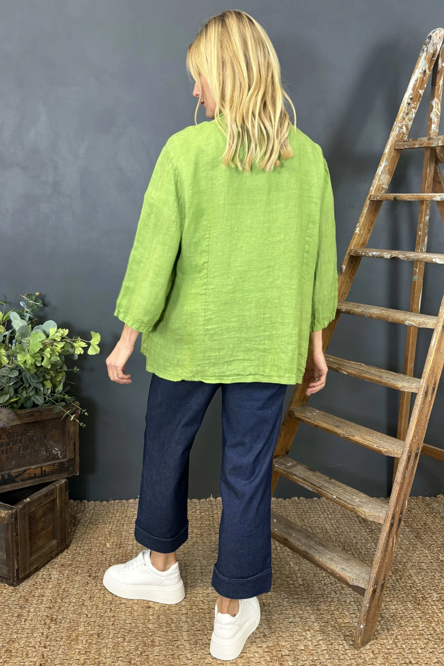 Becklyn Linen Jacket Olive 6 Becklyn Linen Jacket Olive - Image 4