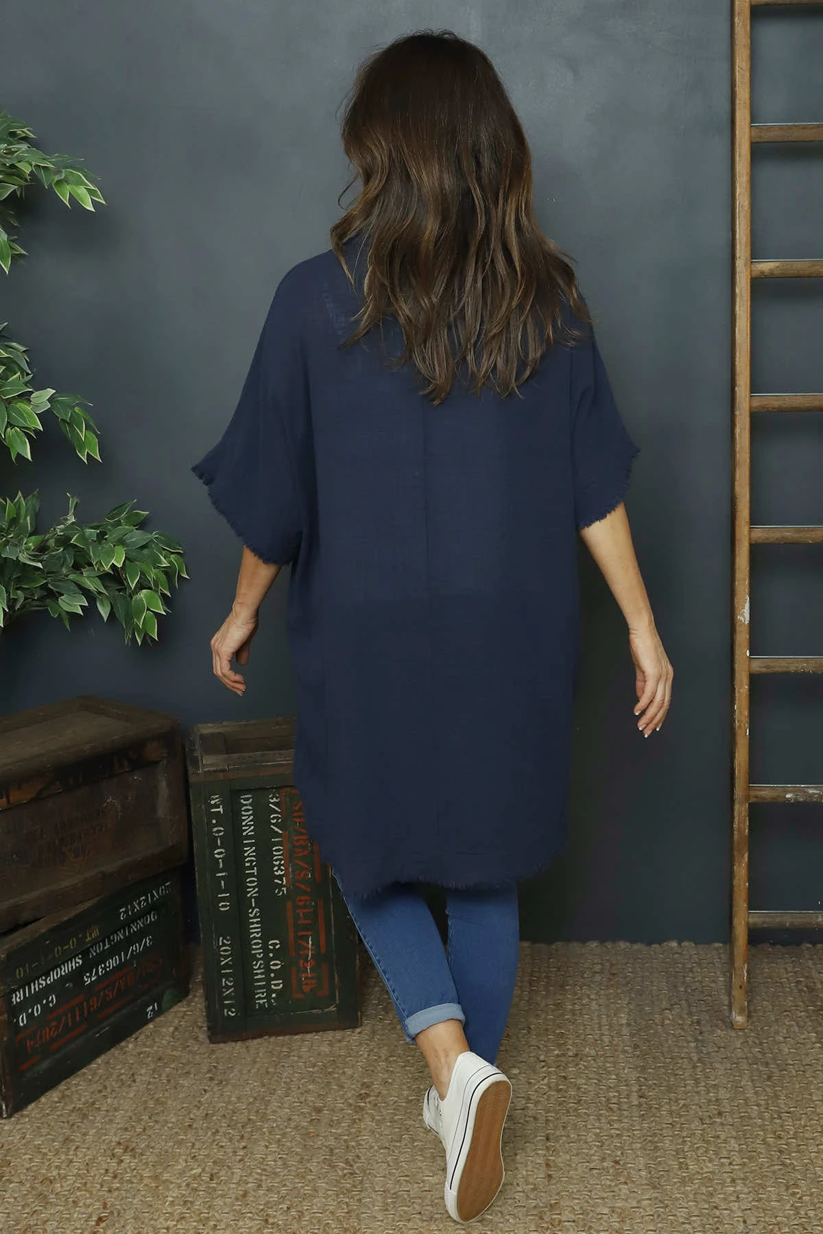 Coletta Button Cotton Top Navy 6 Coletta Button Cotton Top Navy - Image 4