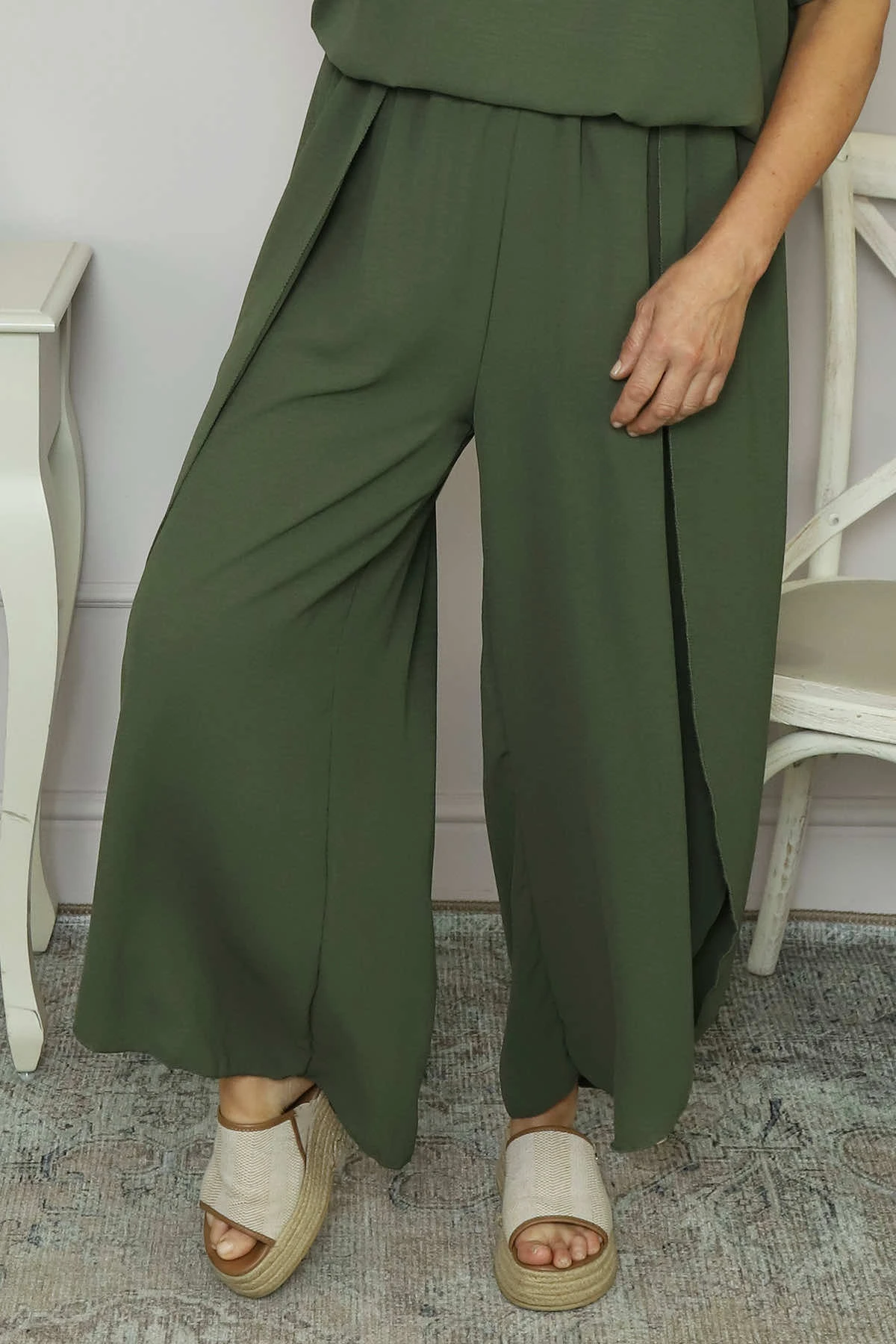 Ferelith Harem Trousers Khaki 4 Ferelith Harem Trousers Khaki - Image 2