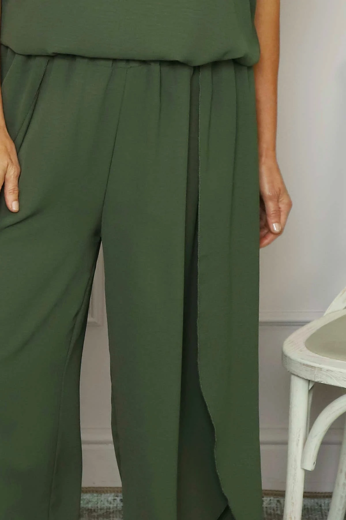 Ferelith Harem Trousers Khaki 5 Ferelith Harem Trousers Khaki - Image 3