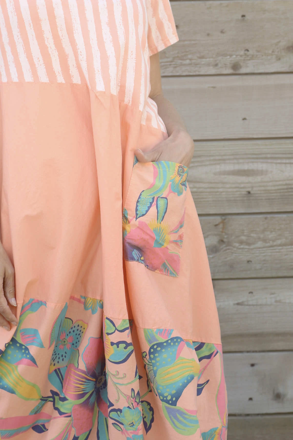 Ayah Print Cotton Dress Orange 5 Ayah Print Cotton Dress Orange - Image 3