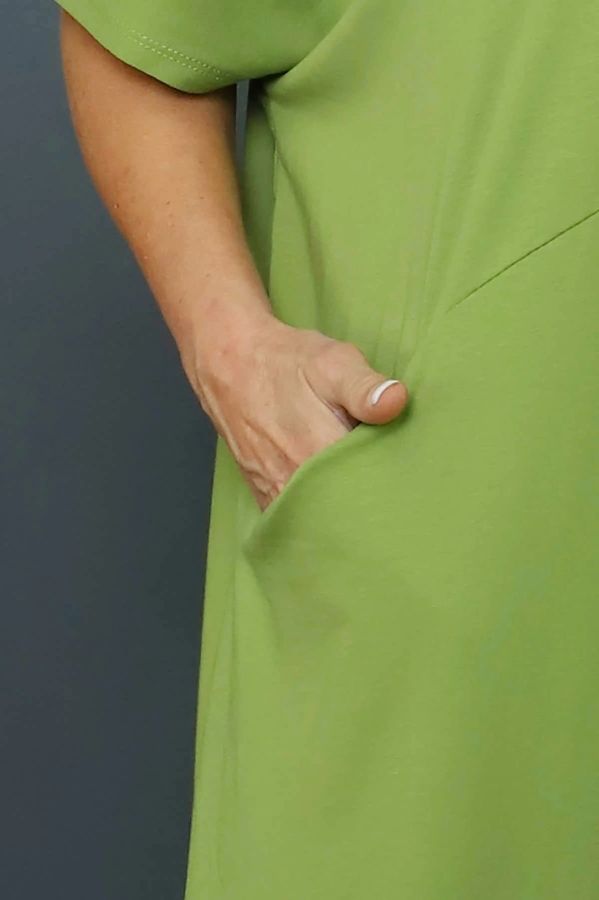 Fenella Cotton Dress Olive 4 Fenella Cotton Dress Olive - Image 3