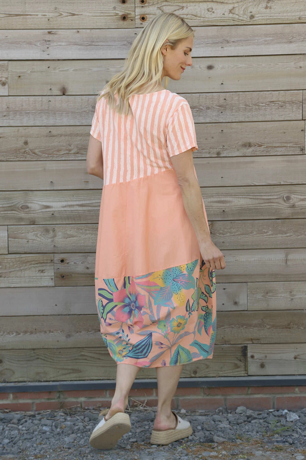 Ayah Print Cotton Dress Orange 6 Ayah Print Cotton Dress Orange - Image 4