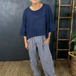 Nina Stripe Linen Trousers White 7 Nina Stripe Linen Trousers White -Kitandkaboodal Store IMG 2030 64455da2 fcb8 4beb b67d 7ddbb6800204