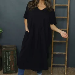 Fenella Cotton Dress Black