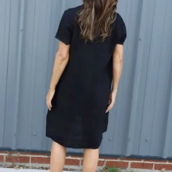 Alondra V-Neck Linen Dress Black 9 Alondra V-Neck Linen Dress Black -Kitandkaboodal Store IMG 2040 dfaf1754 bc4c 41cc 8392 f0e3c1a0b527