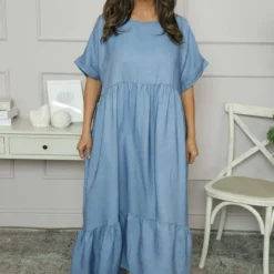 Bernice Belt Detail Denim Dress Mid Denim -Kitandkaboodal Store IMG 2042 42bf6ad2 72a7 453e 8cad 1d88cc273685