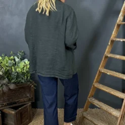 Becklyn Linen Jacket Charcoal -Kitandkaboodal Store IMG 2054 8aec2d28 691b 4aea 82a3 2e2a2adf4e74 scaled