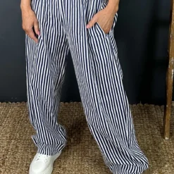 Nina Stripe Linen Trousers White 8 Nina Stripe Linen Trousers White -Kitandkaboodal Store IMG 2060 2f39812e 6675 4648 a8b2 597b1f6cbde2