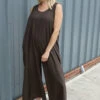 Lorina Sleeveless Linen Jumpsuit Cocoa 1 Lorina Sleeveless Linen Jumpsuit Cocoa -Kitandkaboodal Store IMG 2064 b685d5d7 444f 4389 a093 961d2b85e553