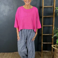 Nina Stripe Linen Trousers Navy -Kitandkaboodal Store IMG 2069 a8a9c6fe 03a0 4fba a5b1 9f1f44ae8587