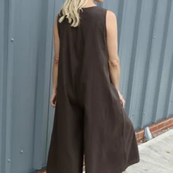 Lorina Sleeveless Linen Jumpsuit Cocoa 9 Lorina Sleeveless Linen Jumpsuit Cocoa -Kitandkaboodal Store IMG 2073 9c5b09a7 91b5 4055 be24 3b2709c01c71