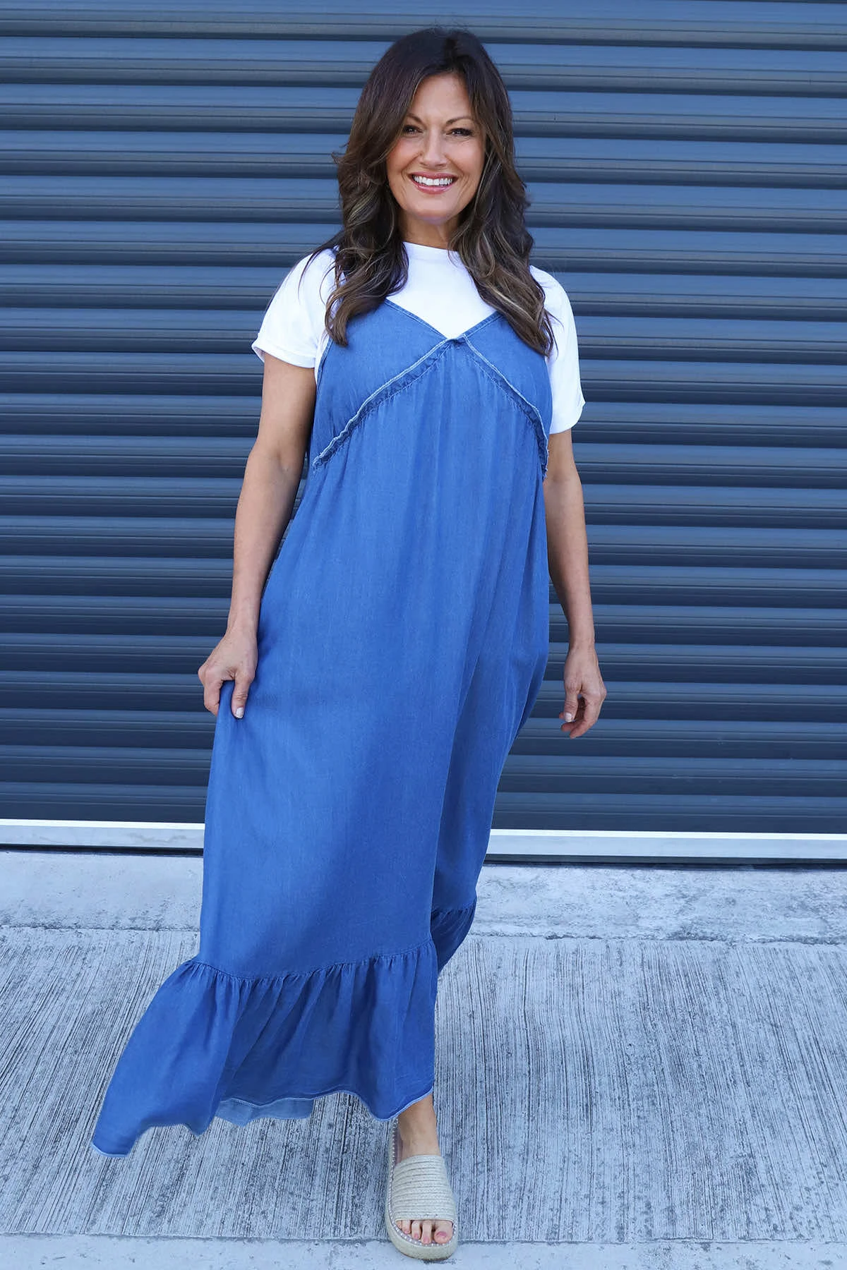 Shanna Strap Denim Dress Mid Denim 4 Shanna Strap Denim Dress Mid Denim - Image 2