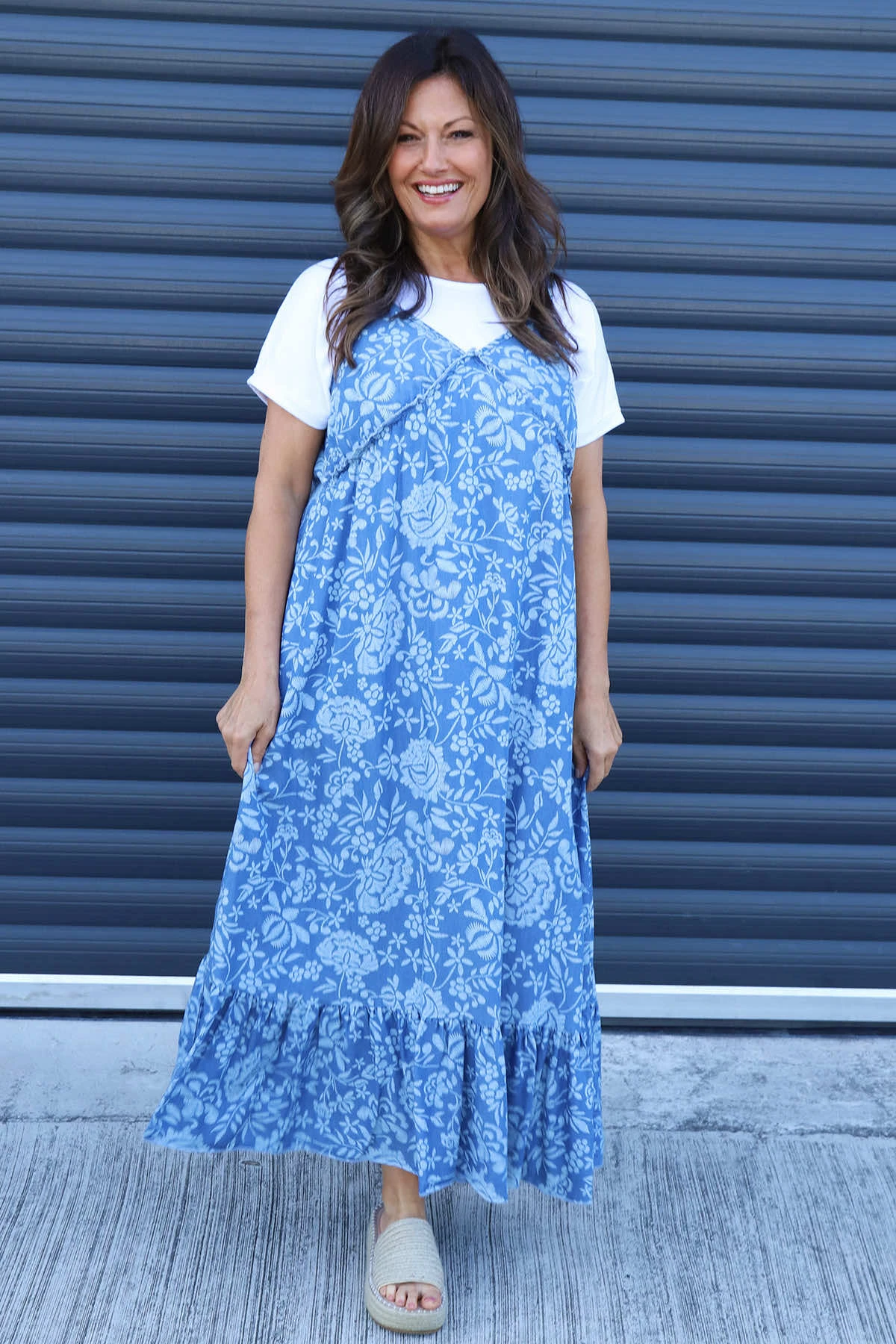 Shanna Print Strap Denim Dress Mid Denim 4 Shanna Print Strap Denim Dress Mid Denim - Image 2