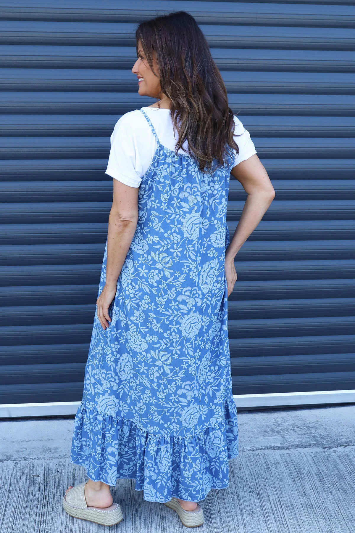 Shanna Print Strap Denim Dress Mid Denim 6 Shanna Print Strap Denim Dress Mid Denim - Image 4