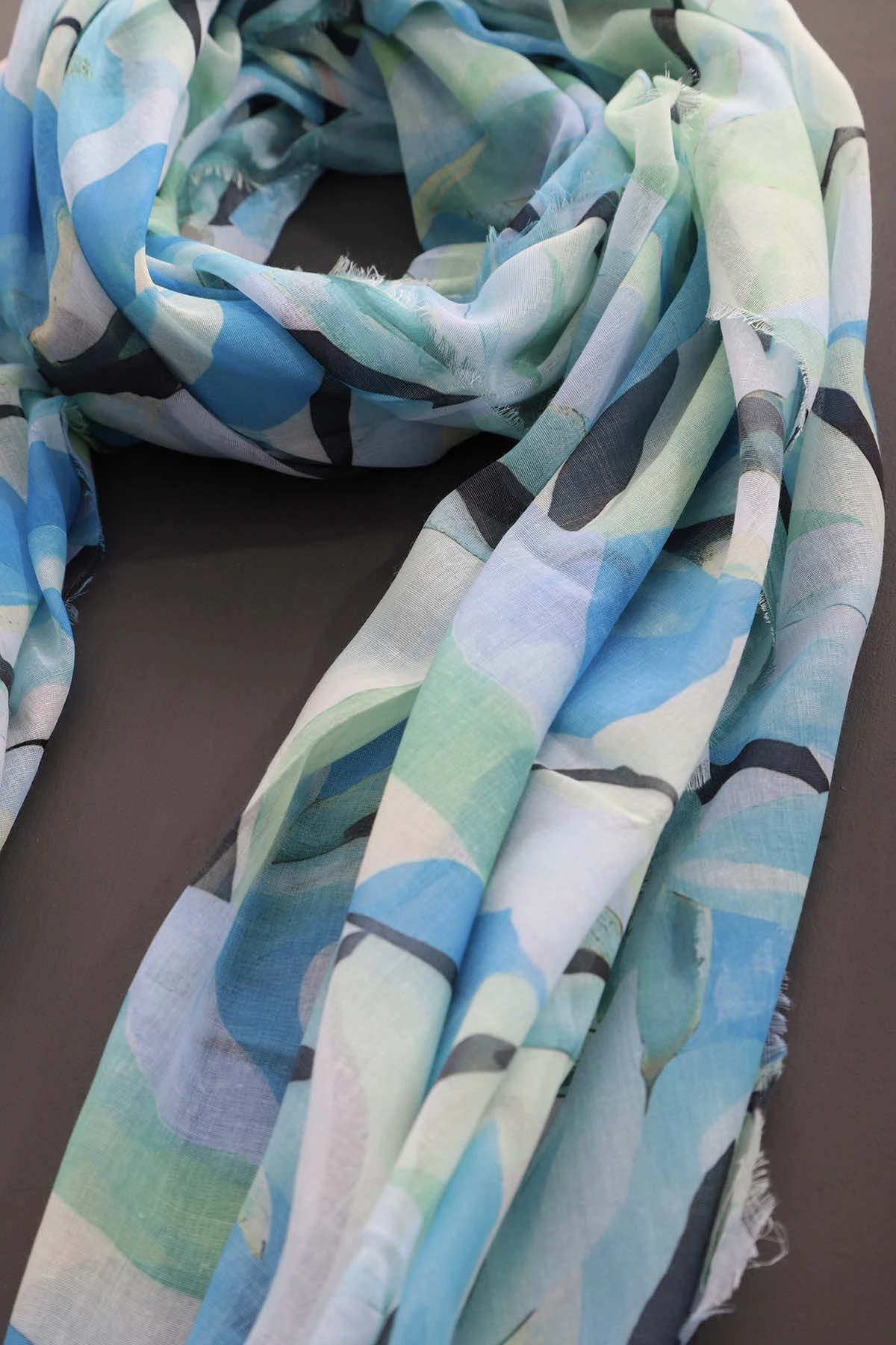 Olivette Scarf Blue 6 Olivette Scarf Blue - Image 4