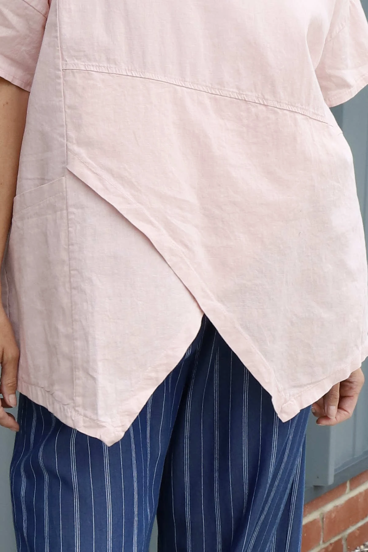 Merle Pocket Linen Top Pink 5 Merle Pocket Linen Top Pink - Image 3