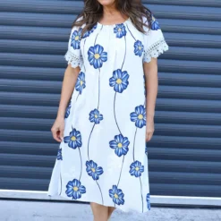 Thea Floral Dress Grey