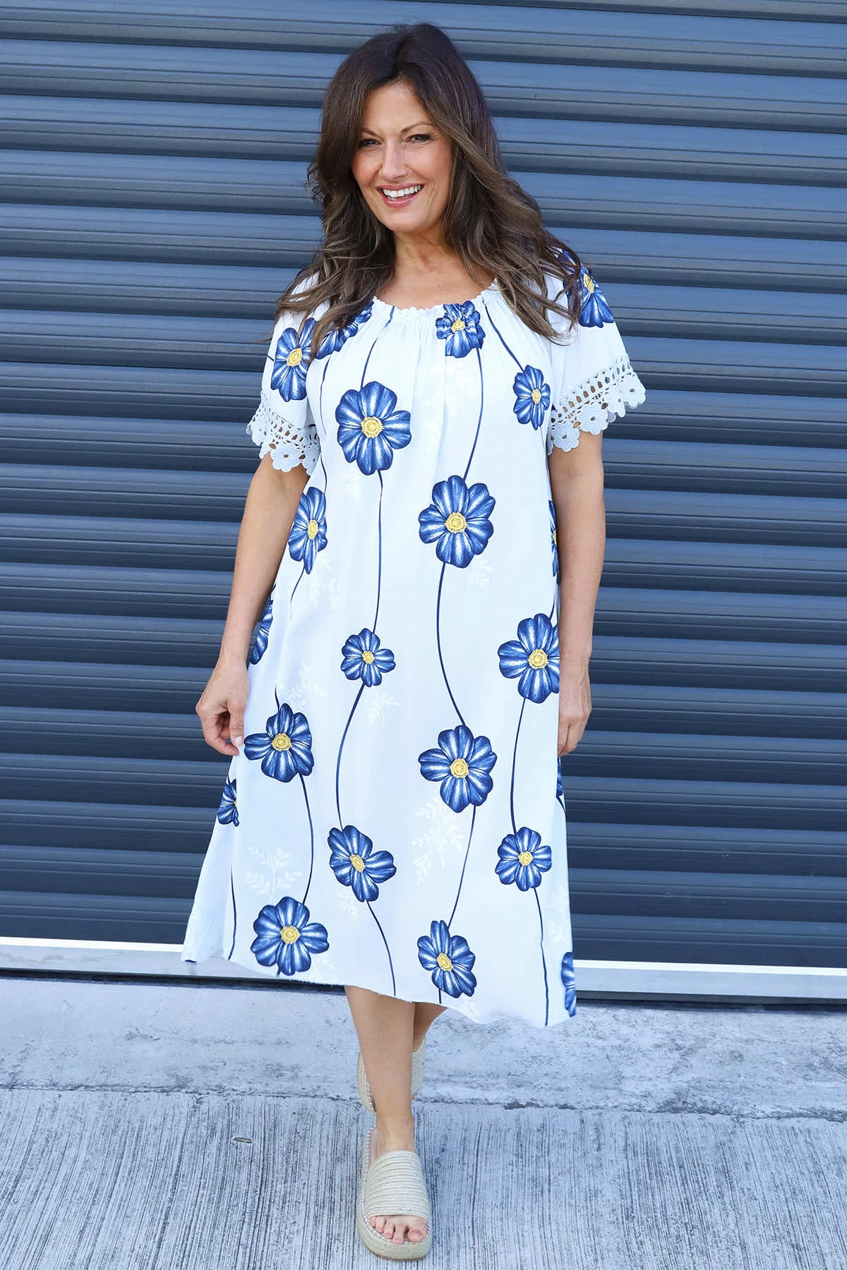 Thea Floral Dress Grey 3 Thea Floral Dress Grey