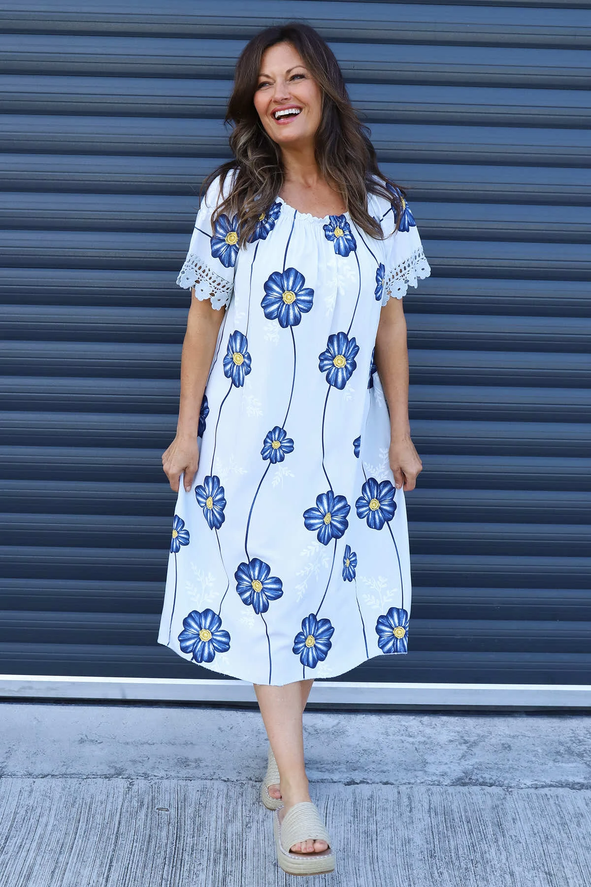 Thea Floral Dress Grey 4 Thea Floral Dress Grey - Image 2