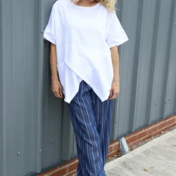 Merle Pocket Linen Top White