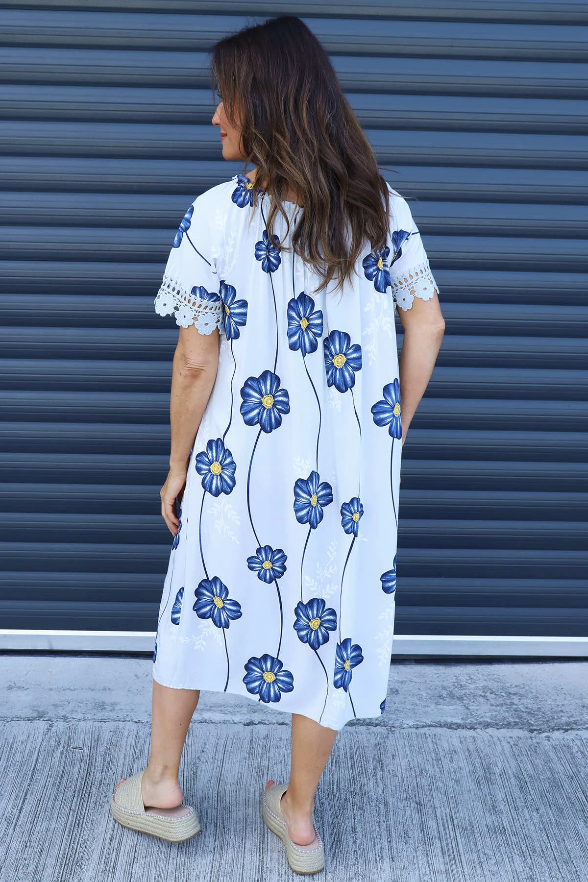 Thea Floral Dress Grey 6 Thea Floral Dress Grey - Image 4