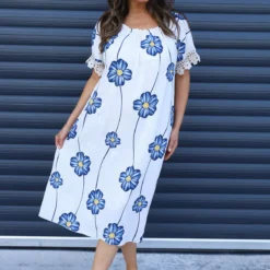 Thea Floral Dress Stone