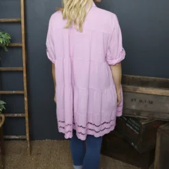 Ermina Tiered Cotton Shirt Lilac 9 Ermina Tiered Cotton Shirt Lilac -Kitandkaboodal Store IMG 2166