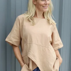 Merle Pocket Linen Top Camel