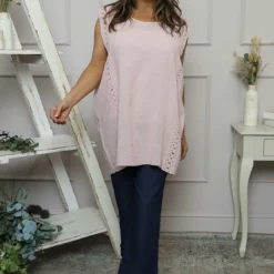 Ferne Sleeveless Cotton Top Pink