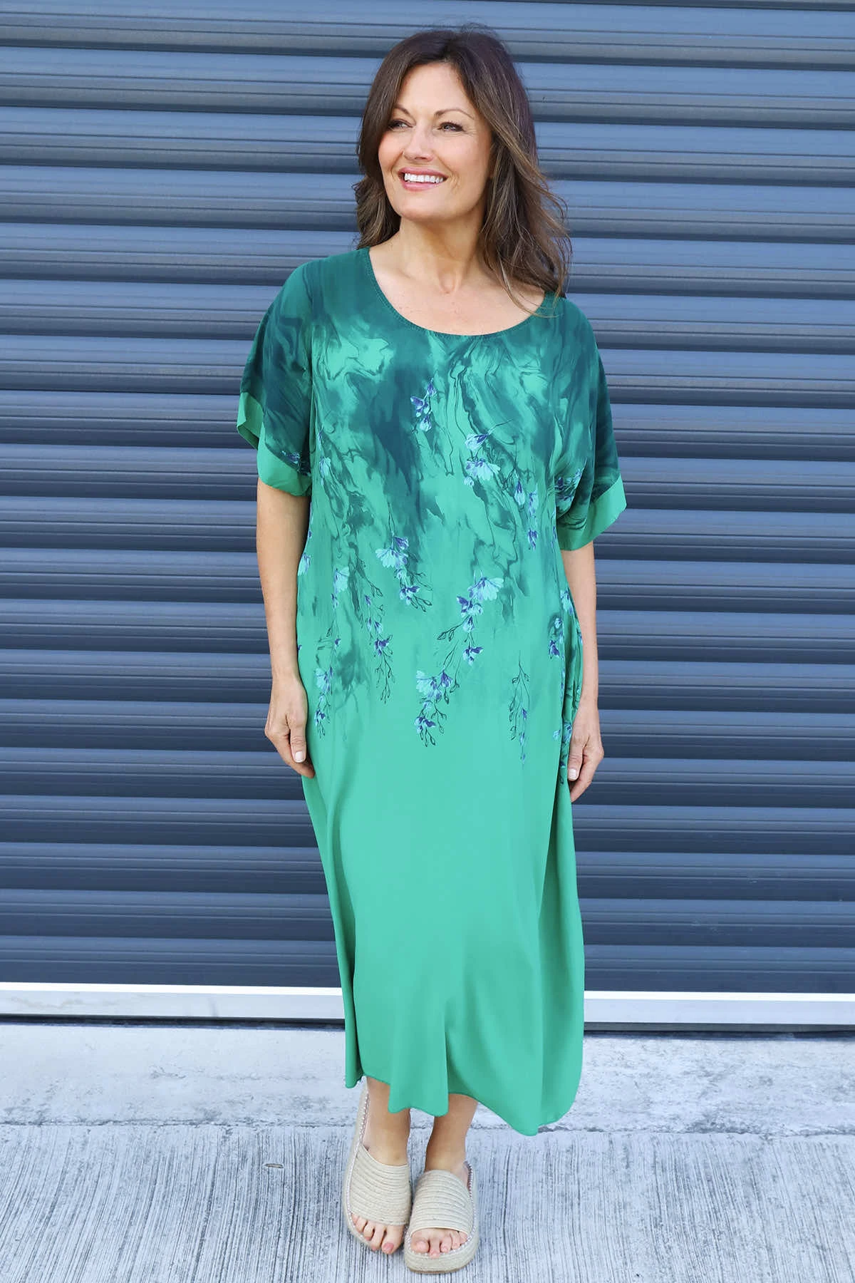 Solada Print Dress Emerald 4 Solada Print Dress Emerald - Image 2