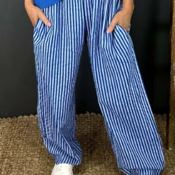 Nina Stripe Linen Trousers Cobalt -Kitandkaboodal Store IMG 2196 33f5798b 4916 4092 b96e 5a145bcc1a93