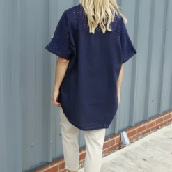 Theodora Crochet Detail Shirt Navy 9 Theodora Crochet Detail Shirt Navy -Kitandkaboodal Store IMG 2204 a46be8b1 00b5 4860 aac7 7877c00734e0