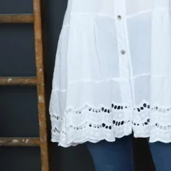 Ermina Tiered Cotton Shirt White -Kitandkaboodal Store IMG 2224 c5a7a4a0 1dcc 4cf2 bd03 8c701d29c91c