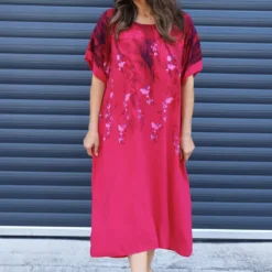 Solada Print Dress Hot Pink