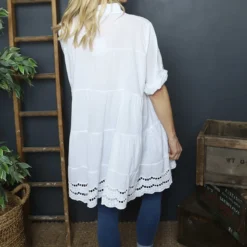 Ermina Tiered Cotton Shirt White -Kitandkaboodal Store IMG 2231 9018aa20 1aa6 4fd5 9cd7 ceb9964ca07a