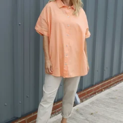 Theodora Crochet Detail Shirt Orange -Kitandkaboodal Store IMG 2249 4077110b 115d 4905 bf95 36164ae09237