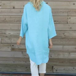 Tarna Button Linen Tunic Kingfisher 9 Tarna Button Linen Tunic Kingfisher -Kitandkaboodal Store IMG 2258 cc5a6e2d 7825 4dd7 847f 8a1c82e9f4a5