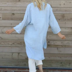 Tarna Button Linen Tunic Light Blue 9 Tarna Button Linen Tunic Light Blue -Kitandkaboodal Store IMG 2267 a518b7f2 958a 4f7d 989b a35c35ddcd7b