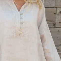 Tarna Button Linen Tunic Stone 8 Tarna Button Linen Tunic Stone -Kitandkaboodal Store IMG 2268 c9e43e40 13c6 4a8c a961 4fe5cdb6e552