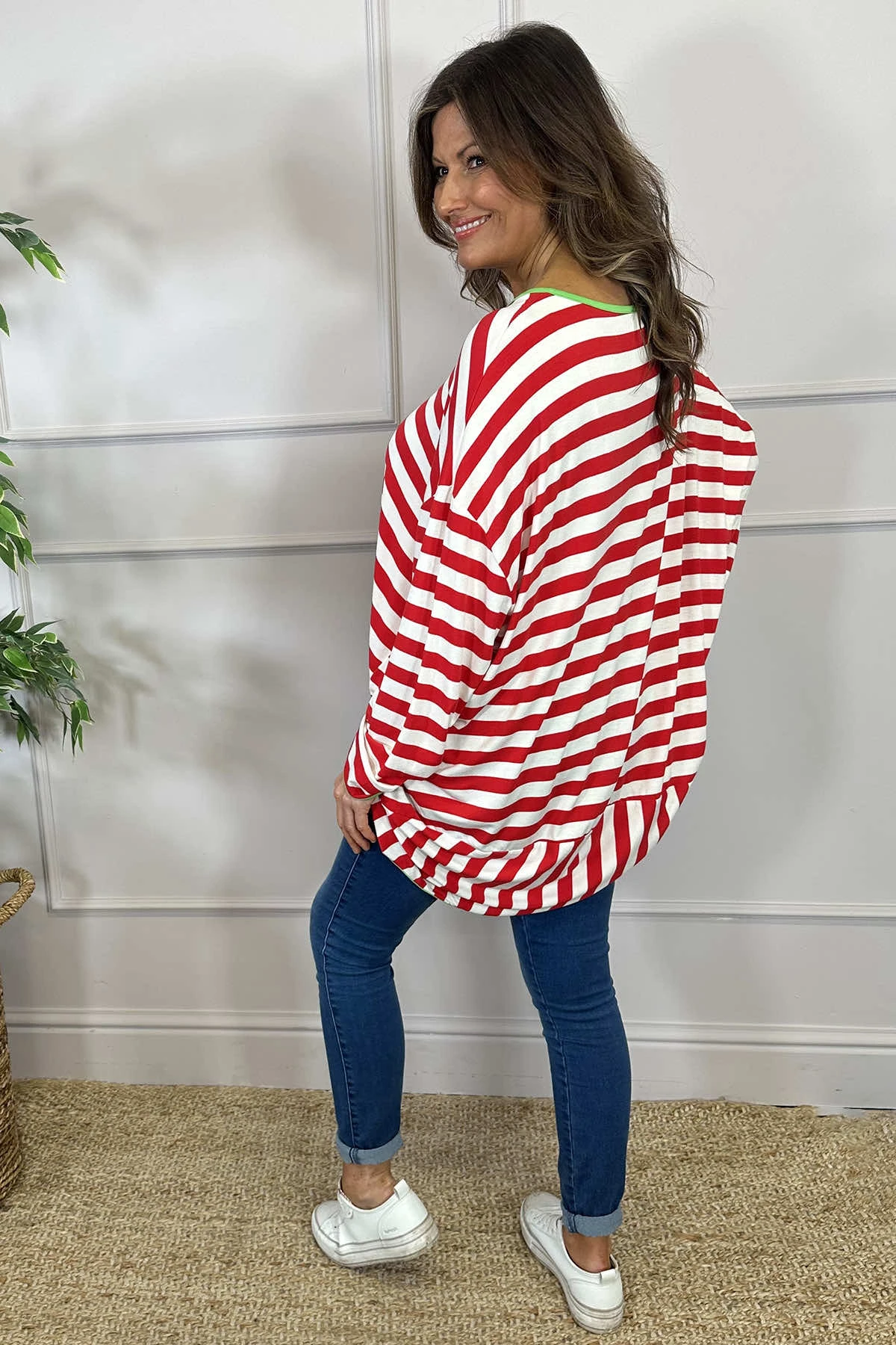 Ariella Stripe Top Red 6 Ariella Stripe Top Red - Image 4