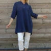 Rhiannon Crinkle Cotton Tunic Navy 1 Rhiannon Crinkle Cotton Tunic Navy -Kitandkaboodal Store IMG 2299 fac9b414 c0d2 4b87 9881 09a73547d31f
