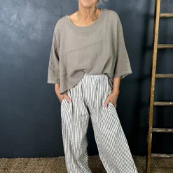 Nina Stripe Linen Trousers Mocha 7 Nina Stripe Linen Trousers Mocha -Kitandkaboodal Store IMG 2304 10a3caa8 6153 435e 8391 c1d88ae2841d