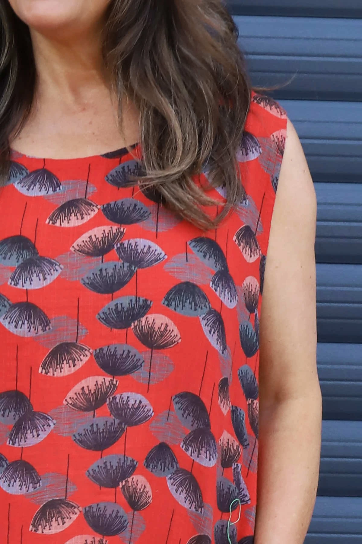 Chloe Print Sleeveless Cotton Dress Red 5 Chloe Print Sleeveless Cotton Dress Red - Image 3