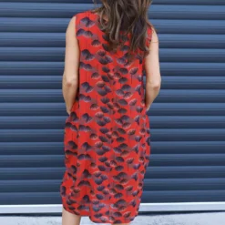 Chloe Print Sleeveless Cotton Dress Red 9 Chloe Print Sleeveless Cotton Dress Red -Kitandkaboodal Store IMG 2315 66f73586 42dc 40ff be64 8f6ad9ffc5e5
