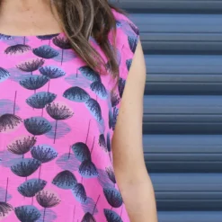 Chloe Print Sleeveless Cotton Dress Fuchsia -Kitandkaboodal Store IMG 2321 022bf2f4 b149 407b 9dcf 14a9ea7cb2f0