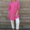 Rhiannon Crinkle Cotton Tunic Fuchsia 1 Rhiannon Crinkle Cotton Tunic Fuchsia -Kitandkaboodal Store IMG 2326 bf3d51d6 5fcc 4854 9e6e 7d5173d88a67
