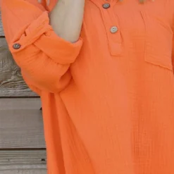 Rhiannon Crinkle Cotton Tunic Orange -Kitandkaboodal Store IMG 2337 7a52b992 ae3e 41b1 bd3b da189f7ee272