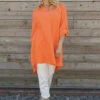 Rhiannon Crinkle Cotton Tunic Orange 2 Rhiannon Crinkle Cotton Tunic Orange -Kitandkaboodal Store IMG 2339 39b952c5 78d3 41f8 b90a 86123d871b3d