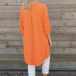 Rhiannon Crinkle Cotton Tunic Orange -Kitandkaboodal Store IMG 2343 59fb824e 72bd 404c 9bc0 b2f27532003c